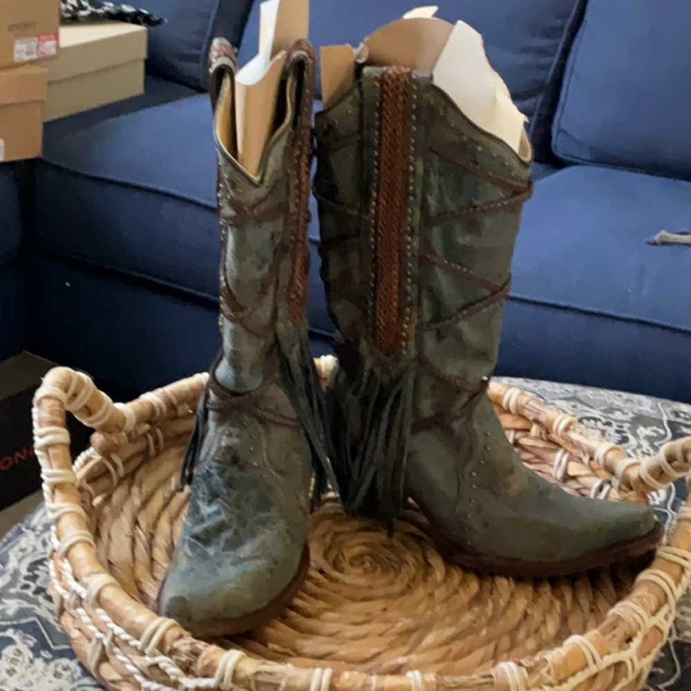 Corral Handcrafted Boots Blue Brown